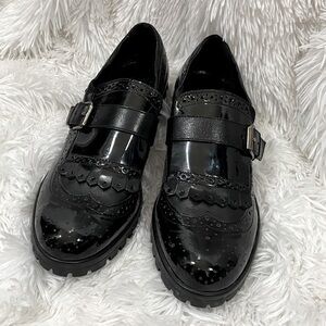 Bertie established 1974 patent leather chunky loafers size 37
